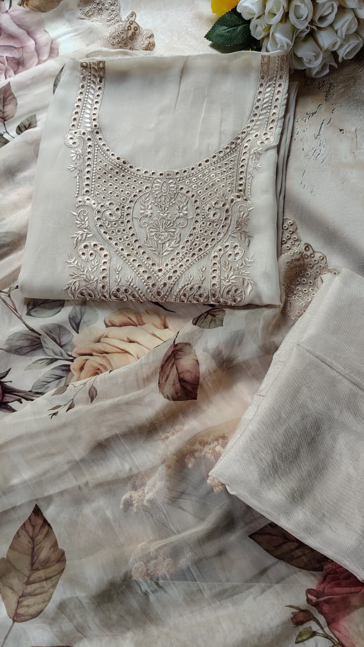 Code 027 – Premium Pakistani Style Unstitched Suit with Designer Dupatta