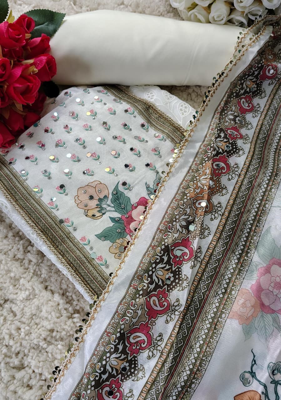 Code 016 – Premium Muslin Mirror Work Unstitched Suit