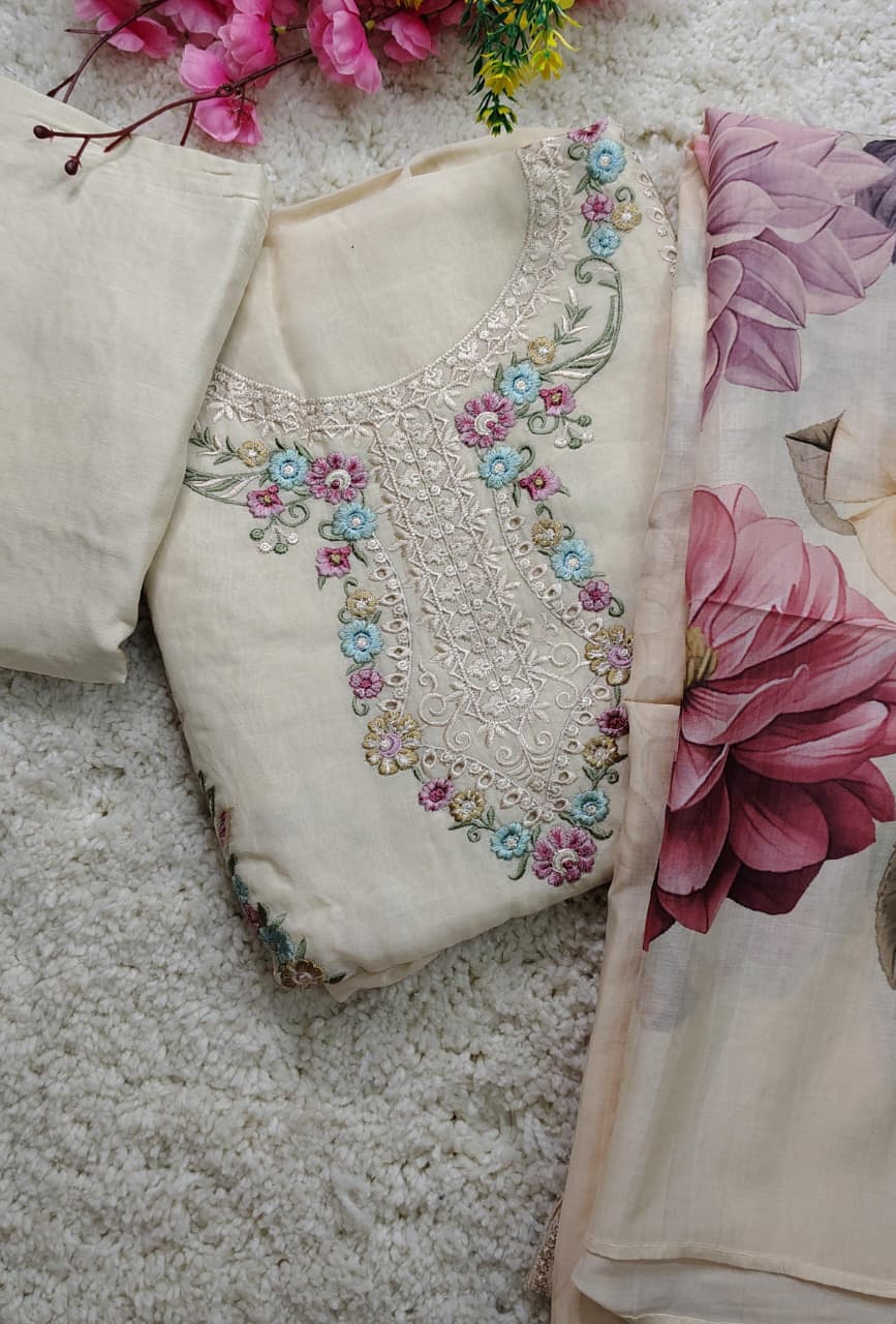 Code 036 – Premium Pakistani Soft Fabric Unstitched Suit with Designer Dupatta
