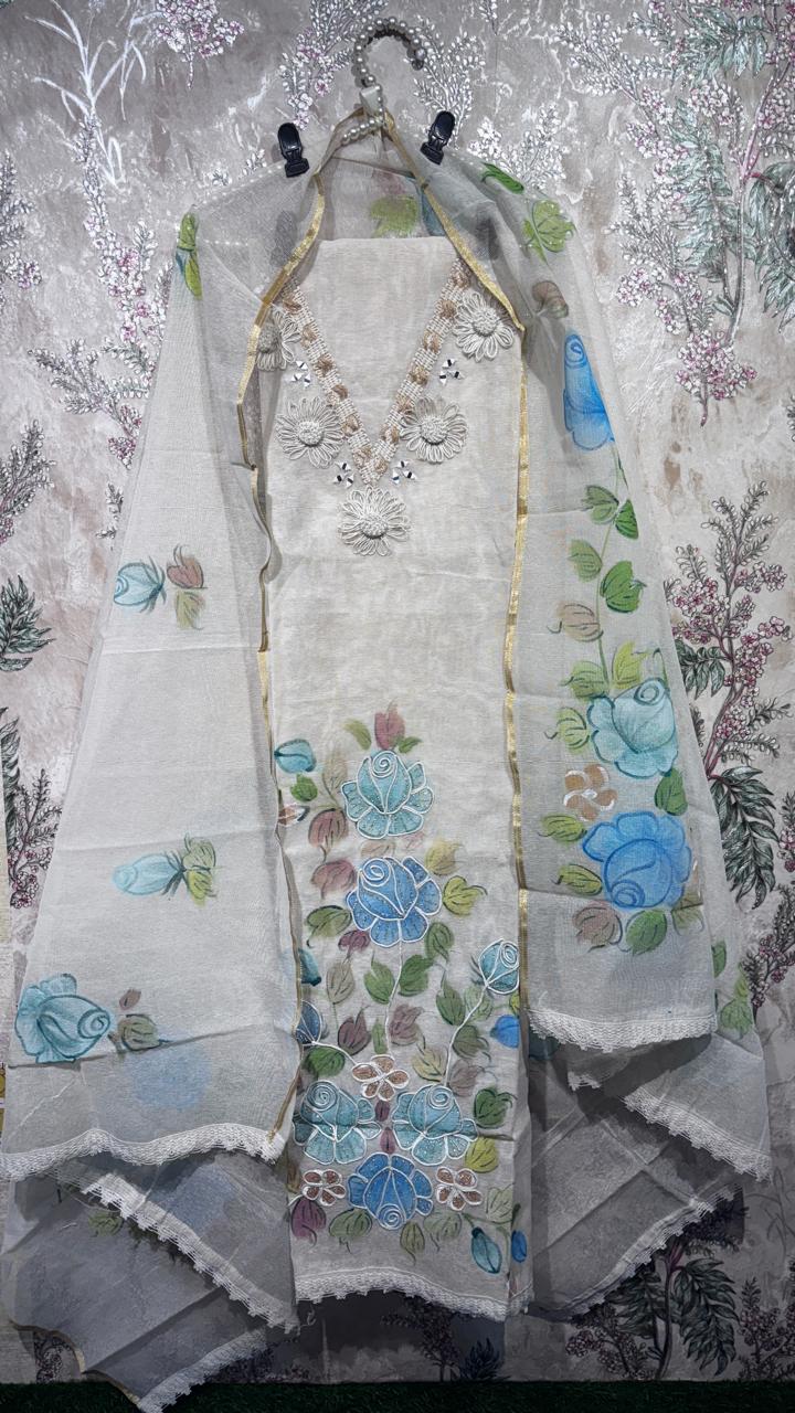AASAKI 002 Premium Kota Doria Suit Set with Dupatta