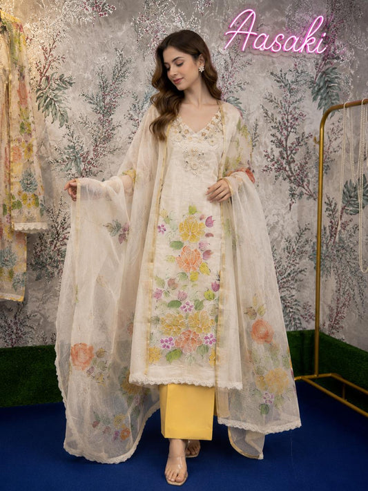 AASAKI 001 Premium Kota Doria Suit Set with Dupatta