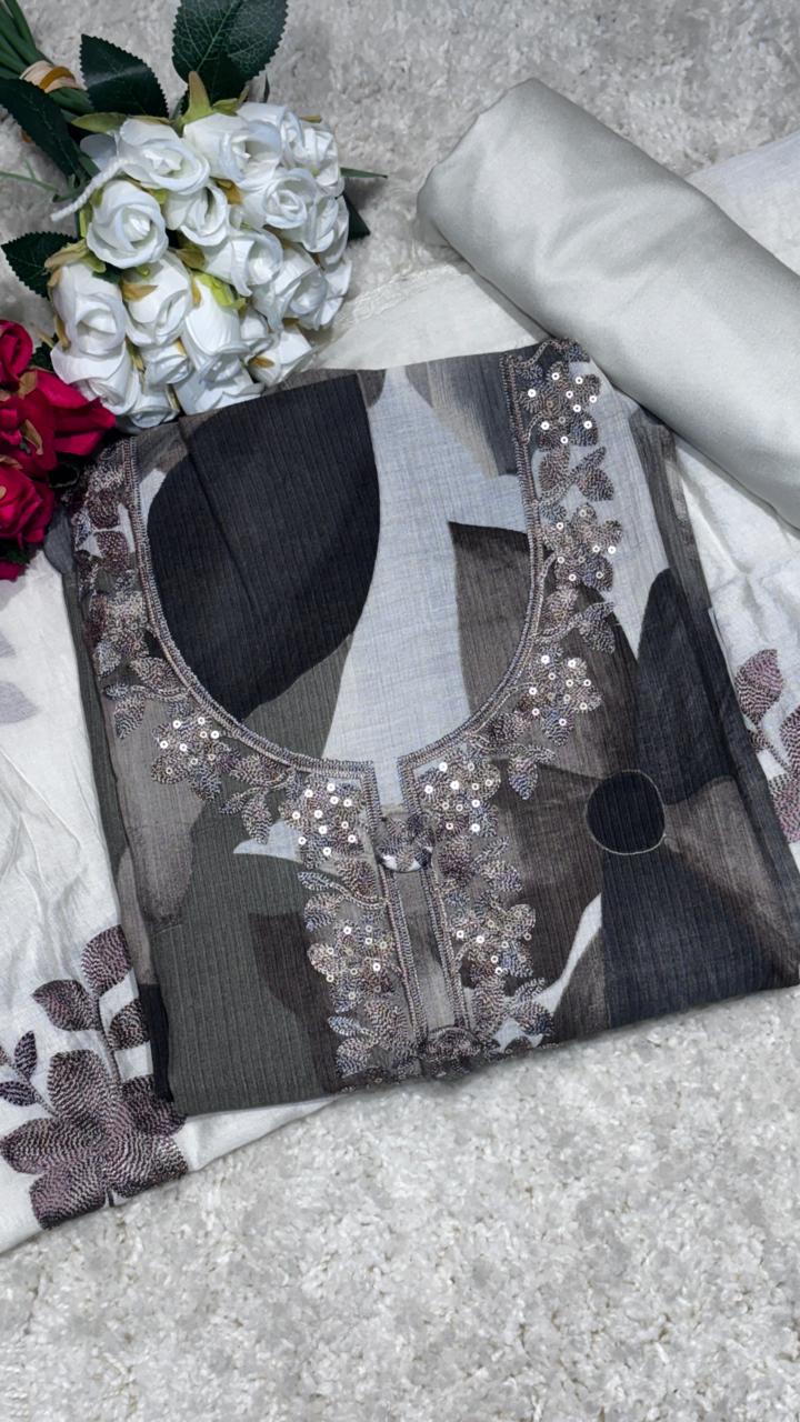 AASAKI 004 Silk Blend Cotton Suit Set with Dupatta