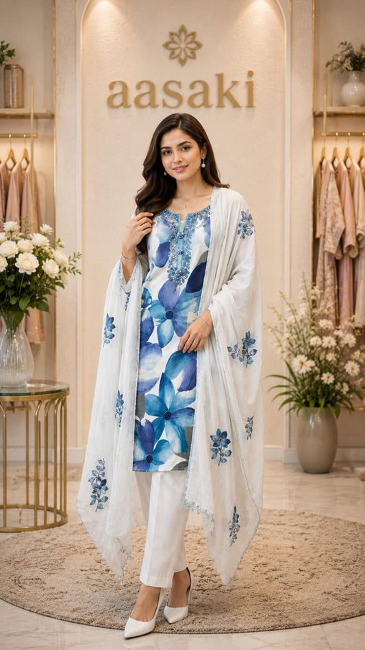 AASAKI 005 Silk Blend Cotton Suit Set