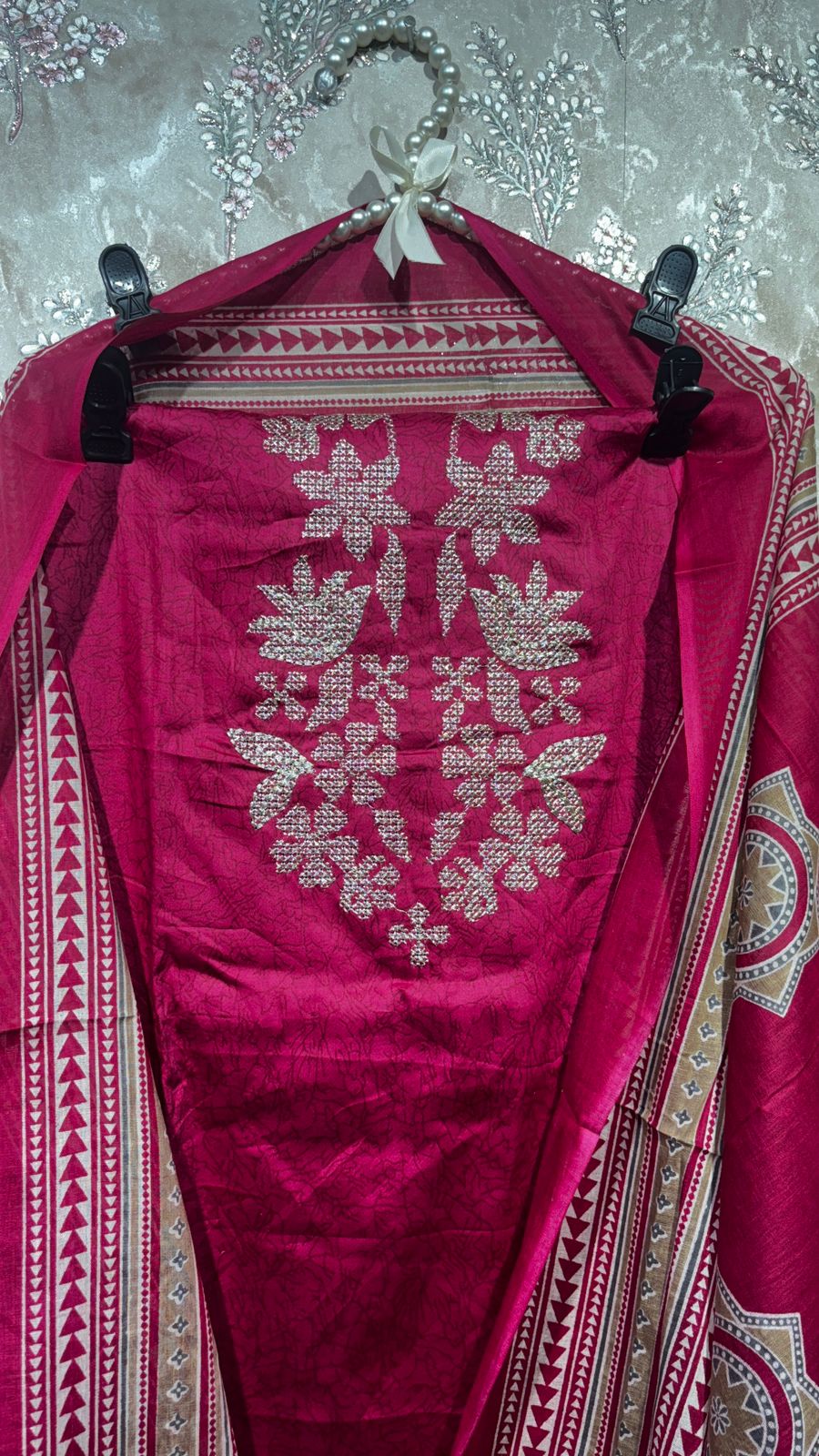 AASAKI 018 Premium Pure Jaam Cotton Embroidered Suit Set with Dupatta