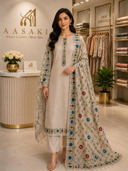 Shop AASAKI 019 Premium Kantha Work Suit Set with dupatta ✨