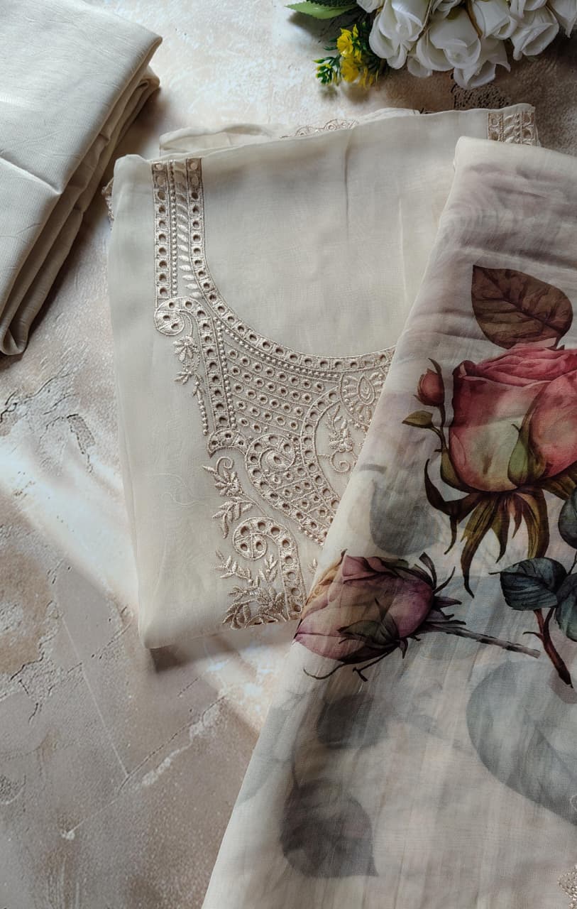 Code 027 – Premium Pakistani Style Unstitched Suit with Designer Dupatta