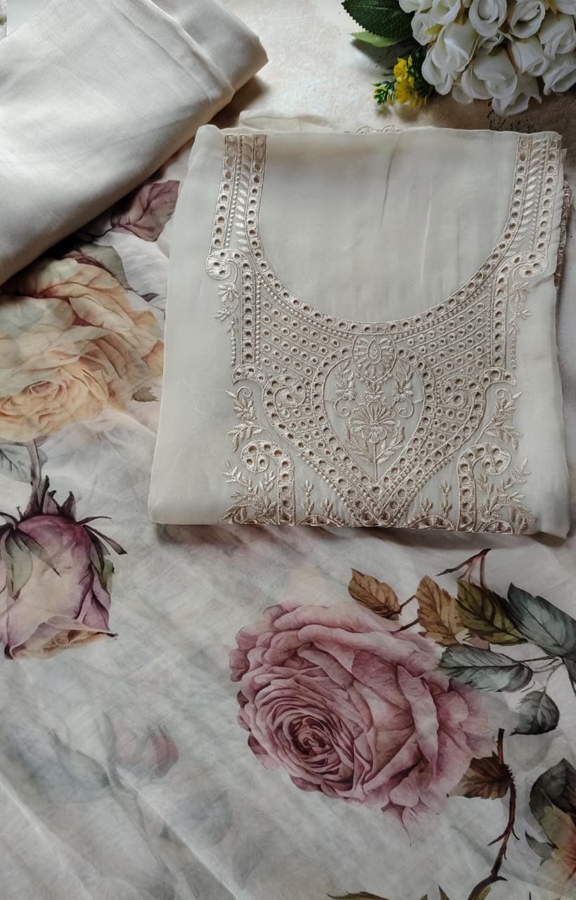 Code 027 – Premium Pakistani Style Unstitched Suit with Designer Dupatta