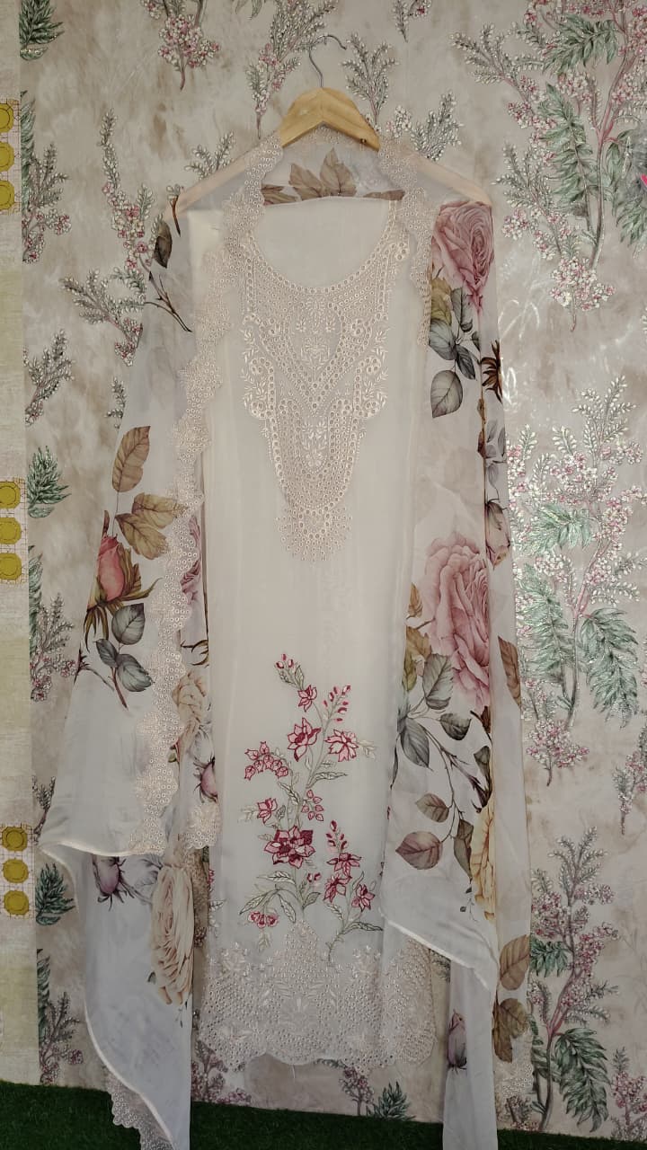 Code 027 – Premium Pakistani Style Unstitched Suit with Designer Dupatta