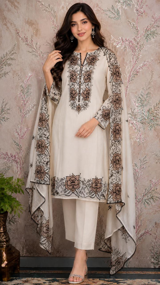 AASAKI 034 Premium Mul Chanderi Cutwork Suit Set With Dupatta ✨