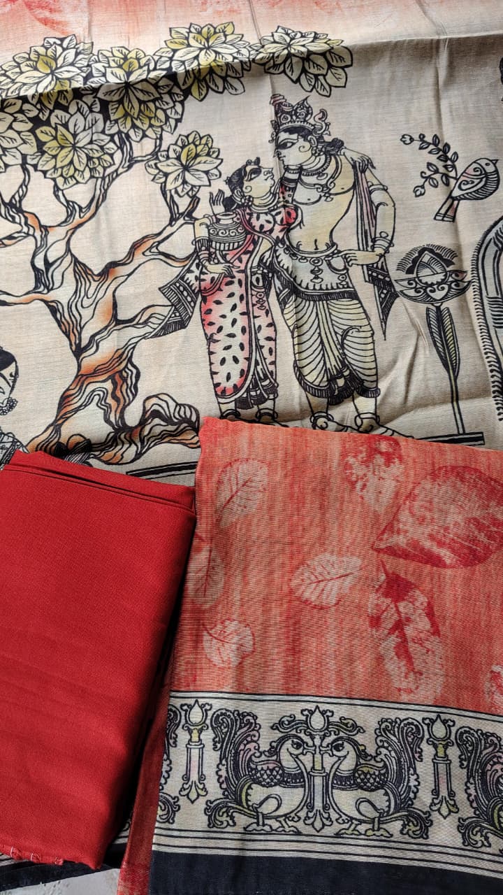 Code 032 – Maheshwari Cotton Unstitched Suit with Dupatta | Soft & Comfortable Summer Wear