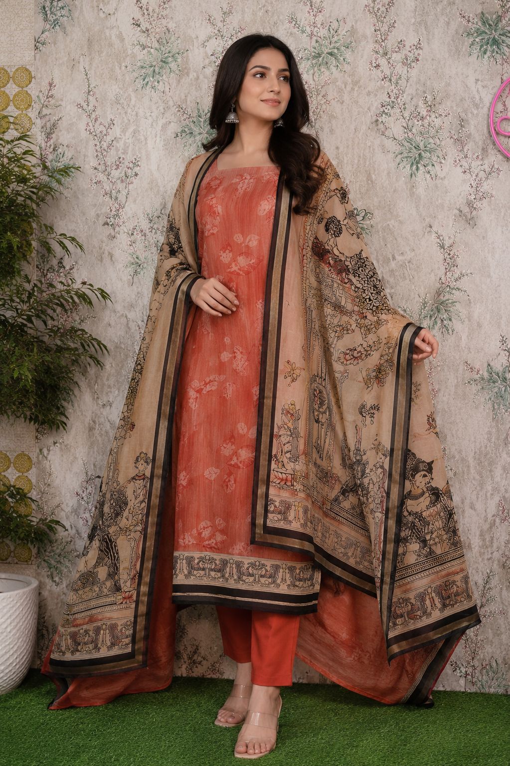 Code 032 – Maheshwari Cotton Unstitched Suit with Dupatta | Soft & Comfortable Summer Wear