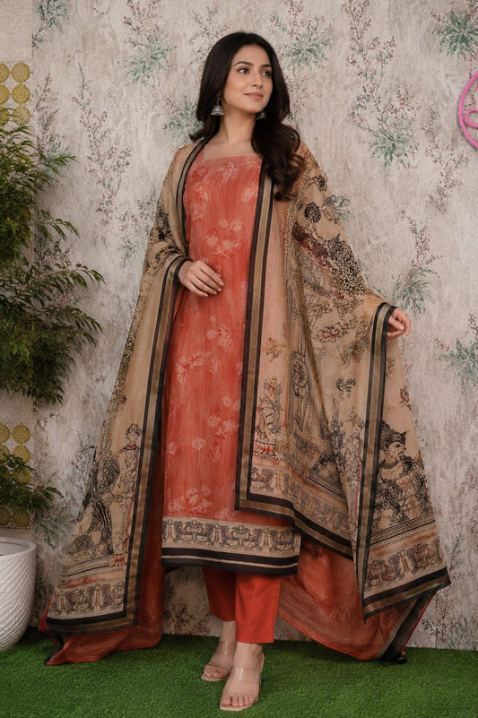 Code 032 – Maheshwari Cotton Unstitched Suit with Dupatta | Soft & Comfortable Summer Wear
