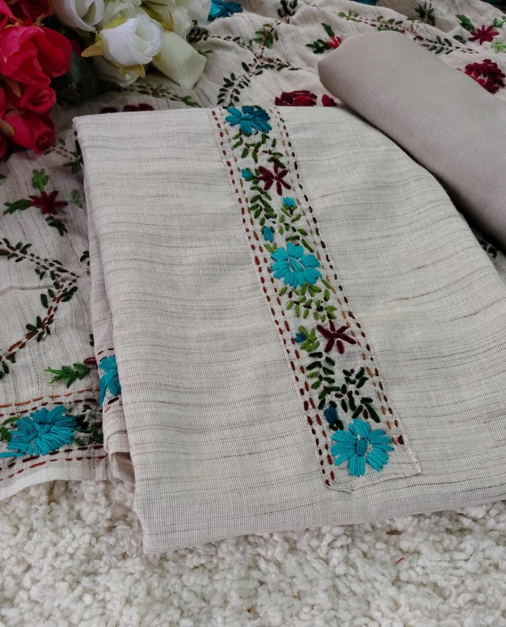 Shop AASAKI 019 Premium Kantha Work Suit Set with dupatta ✨