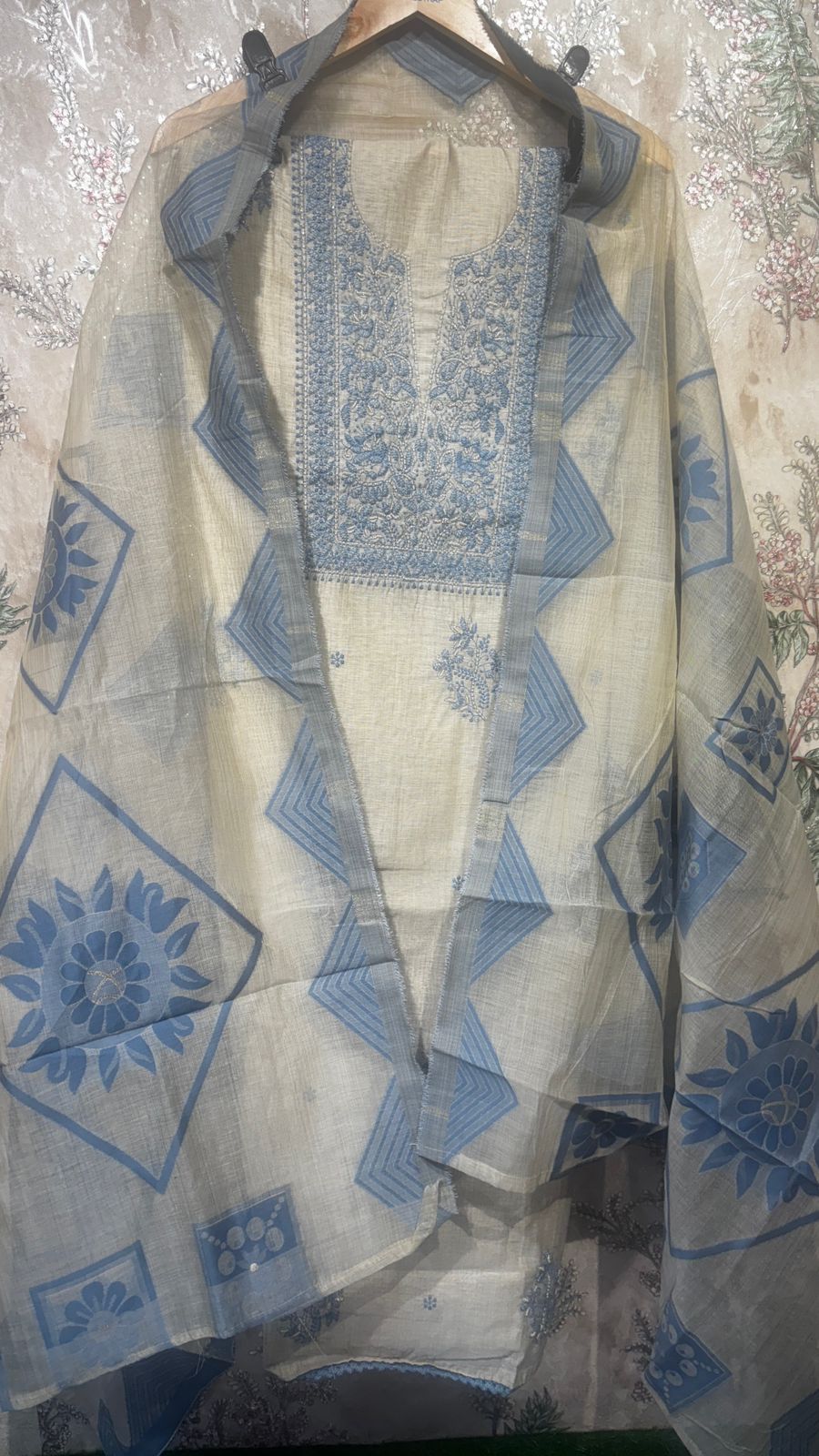 AASAKI Pure Jamdani Suit Set with Dupatta | Code 013