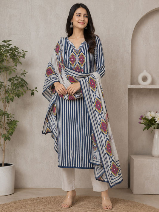 Code 025 – Ultra Premium Maheshwari Unstitched Suit with Designer Dupatta
