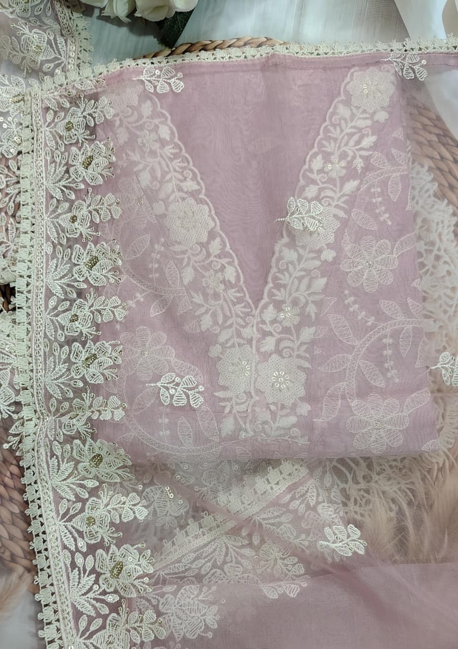 AASAKI Code 030 – Soft Premium Organza Embroidered Party Wear Suit