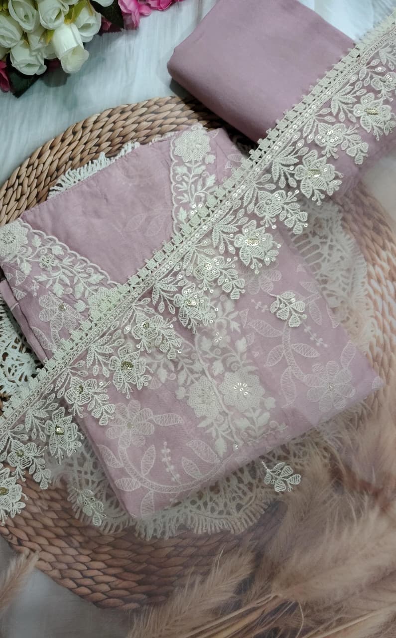 AASAKI Code 030 – Soft Premium Organza Embroidered Party Wear Suit