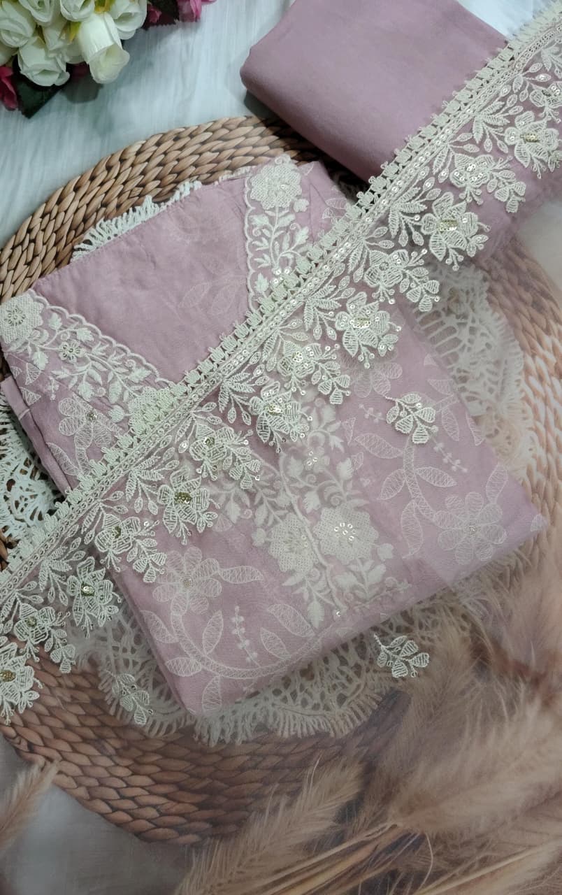 AASAKI Code 030 – Soft Premium Organza Embroidered Party Wear Suit