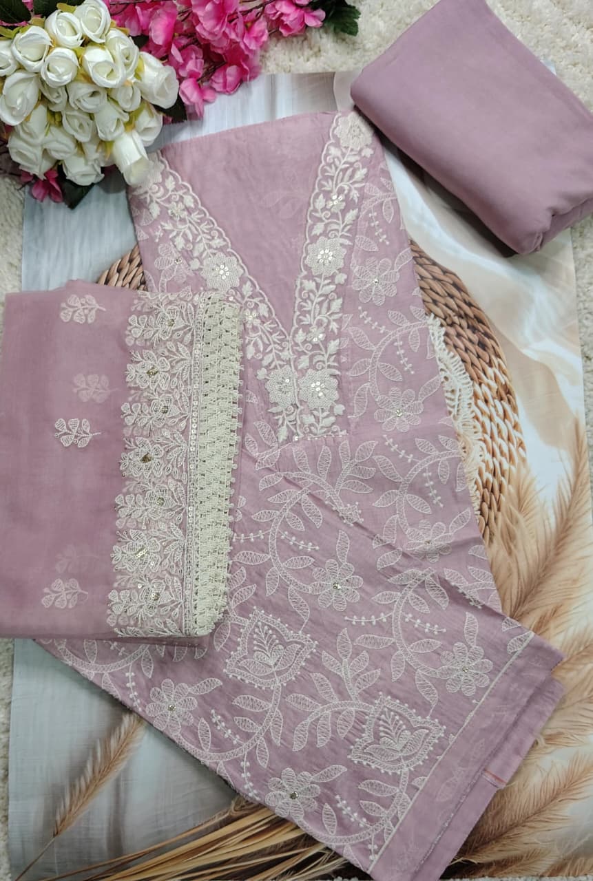 AASAKI Code 030 – Soft Premium Organza Embroidered Party Wear Suit