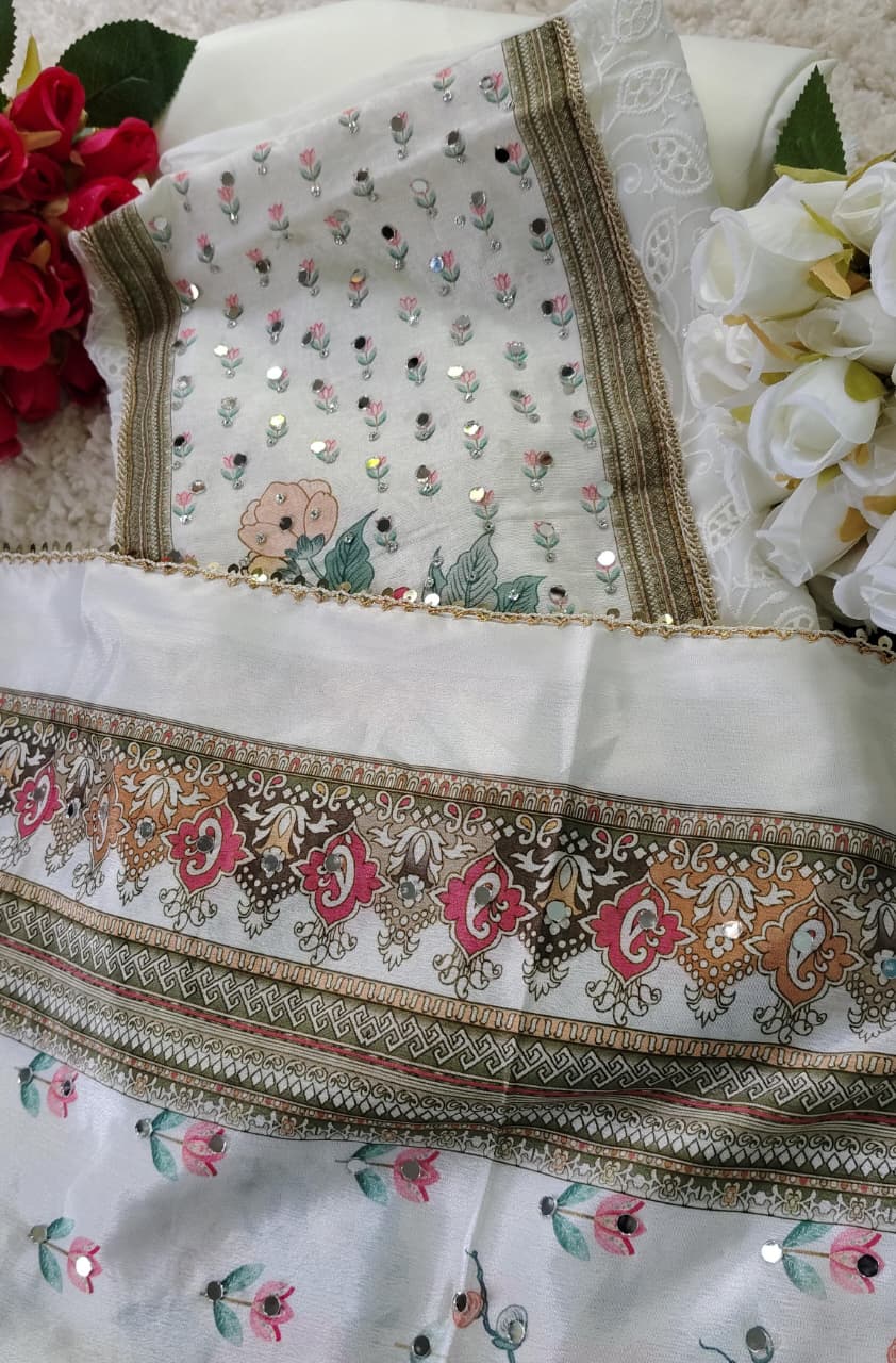Code 016 – Premium Muslin Mirror Work Unstitched Suit