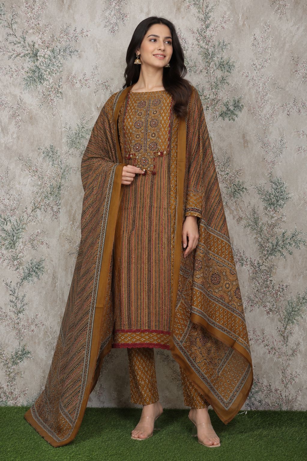 Code 026 – Pure Cotton Unstitched Suit with Designer Dupatta