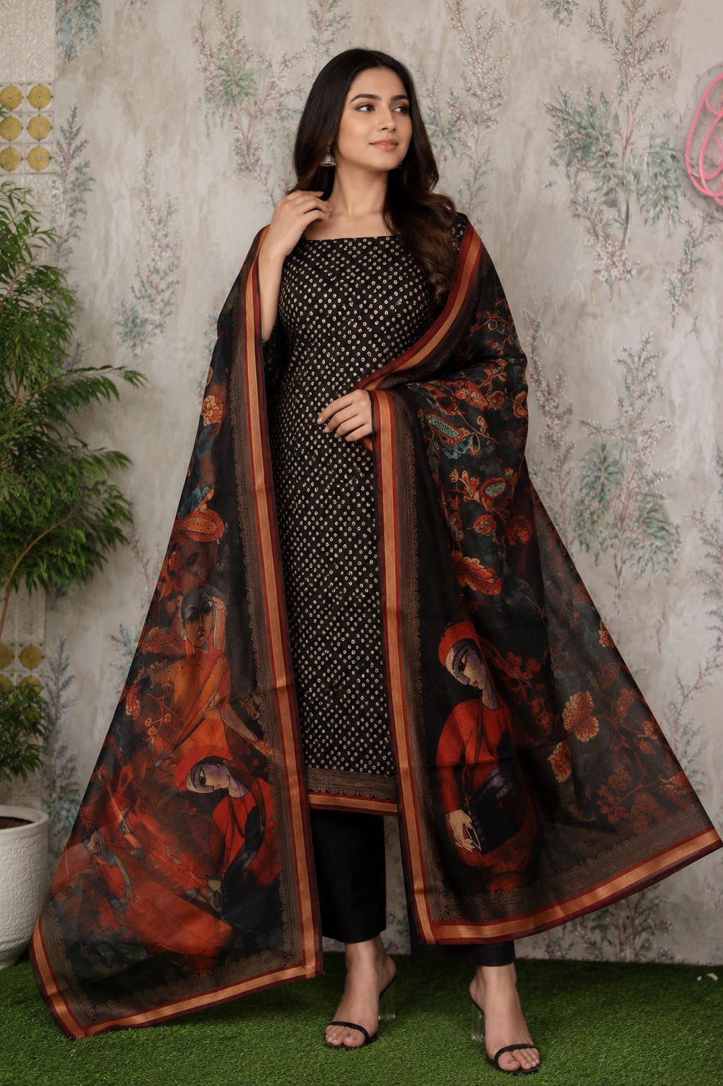 Code 031 – Premium Maheshwari Cotton Unstitched Suit with Designer Dupatta